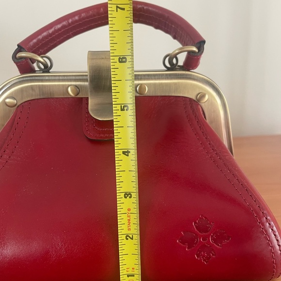 Patricia Nash Red Leather Clutch with Gold Accents - Picture 9 of 11